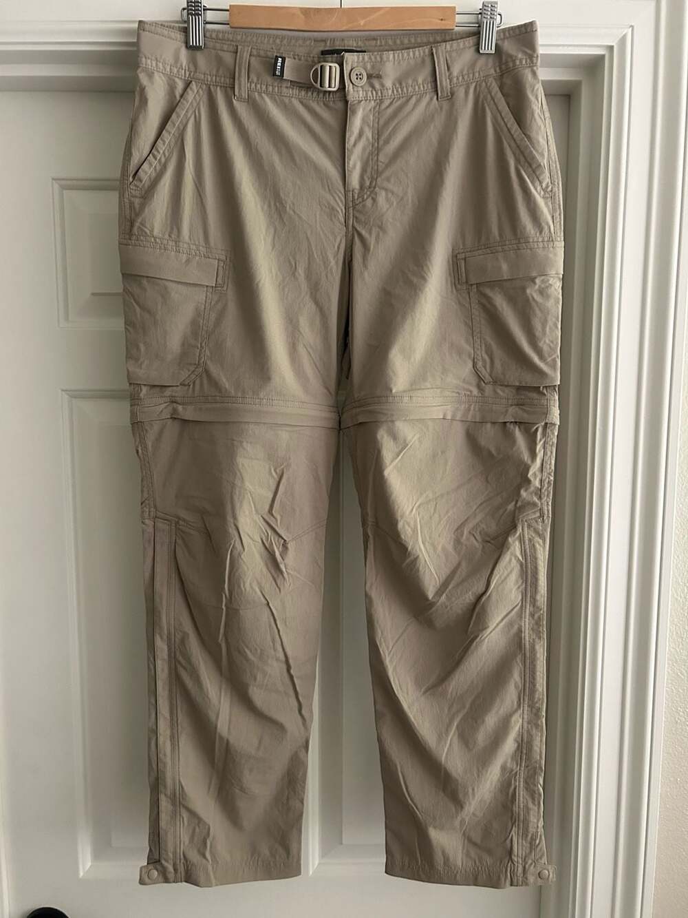REI Co-op Women’s Relaxed Tan Convertible Zip-Off Hiking Cargo Pants 12 Petite